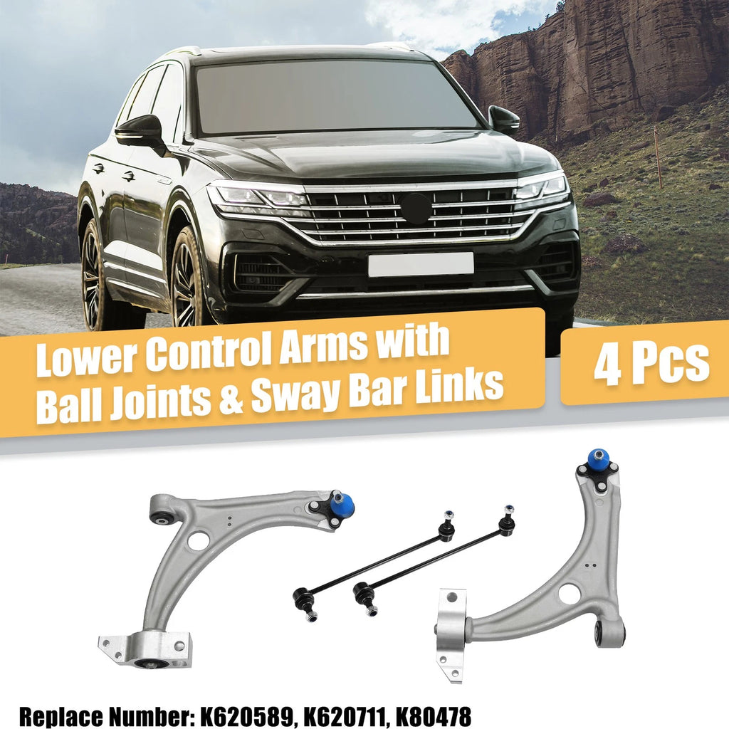 4 Pcs Front Lower Control Arm with Ball Joint for VW Passat Tiguan CC