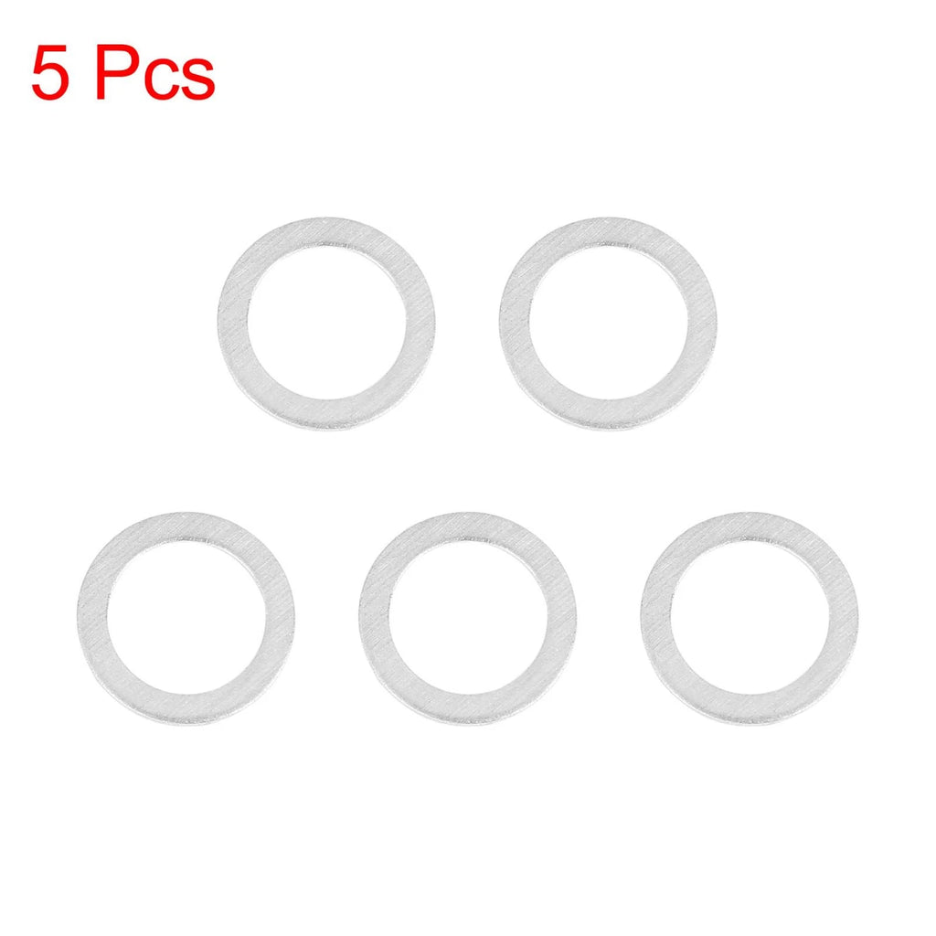 Oil Drain Plug Gasket Set for Mazda M14 Silver Tone (5 Pack) (2004–2023)