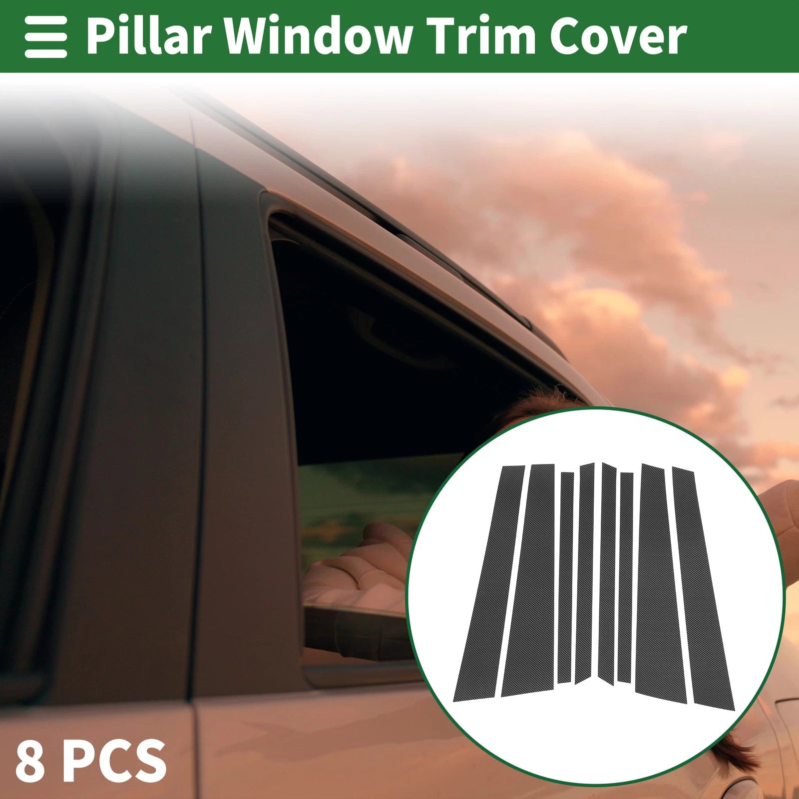 8 Pcs Door Pillar Window Trim Replacement for BMW X5 (2007–2013)