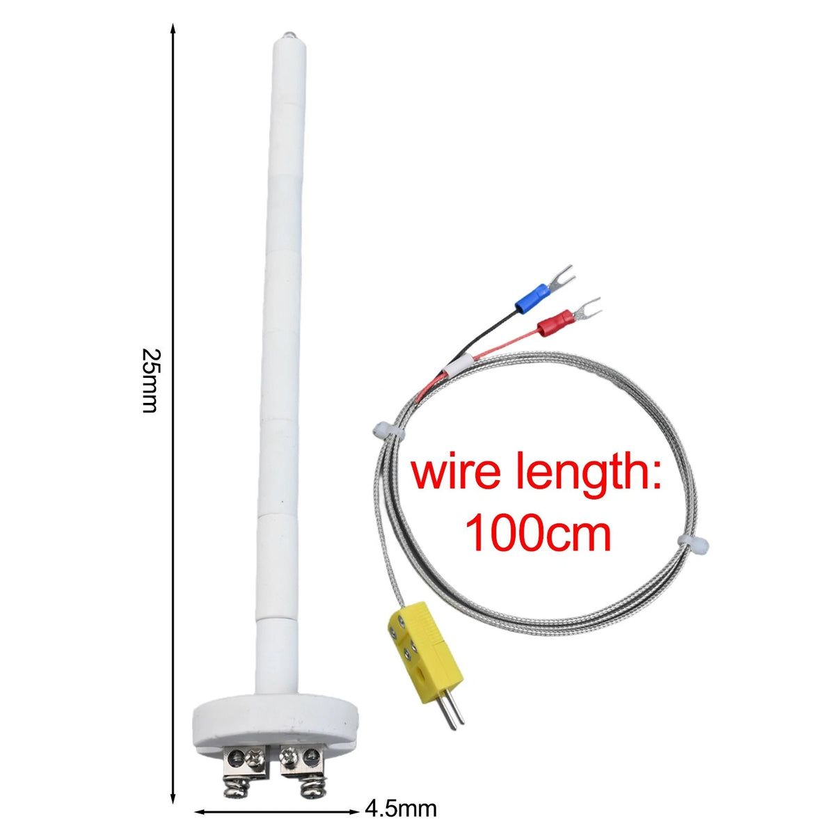 High-Temperature Type K Thermocouple Probe for Kiln (2372°F)
