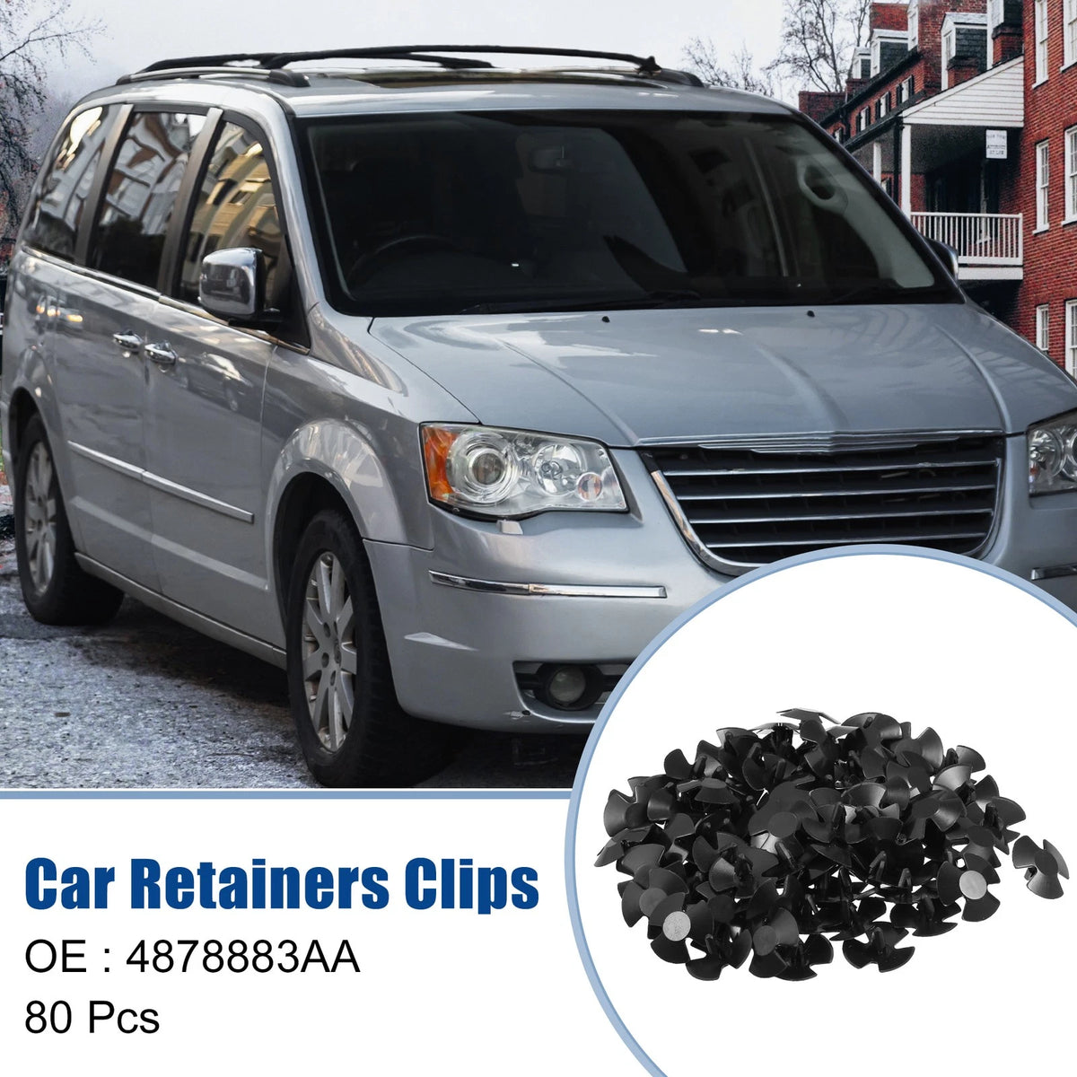 80 Pcs Rear Trunk Insulation Retainers Clip for Chrysler 200 (2011–2014) No.4878883AA