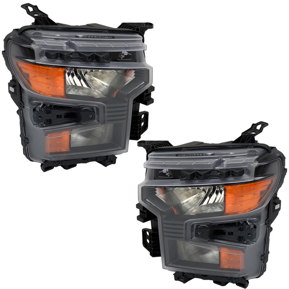 Headlight Set for Chevy Silverado 1500 (2022–2024) Clear Halogen Driver+Passenger