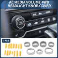 Headlight Switch Knob Cover Kit for GMC Canyon (2015–2022) Silver Tone