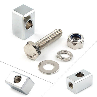 Headlight Mounting Block for Harley Custom Headlight (Chrome)