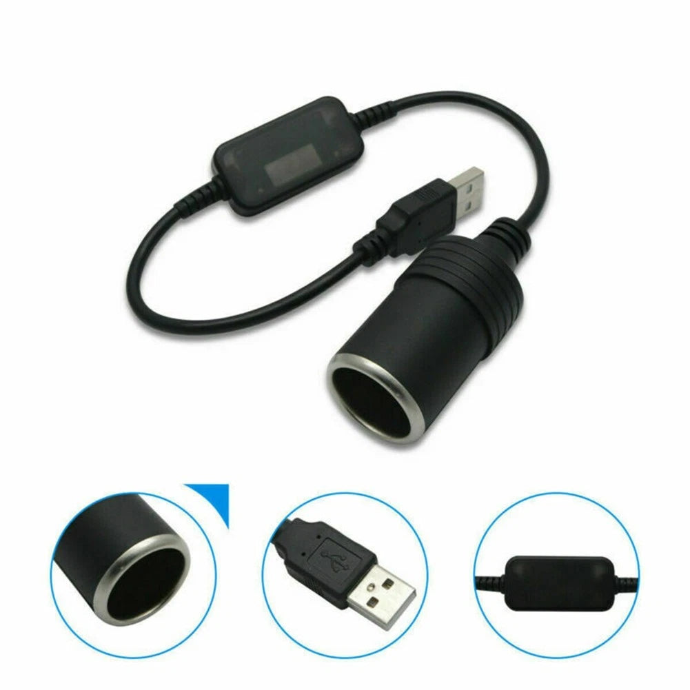 USB A Male To 12V Car Socket Female Converter/Adapter Cable Rt