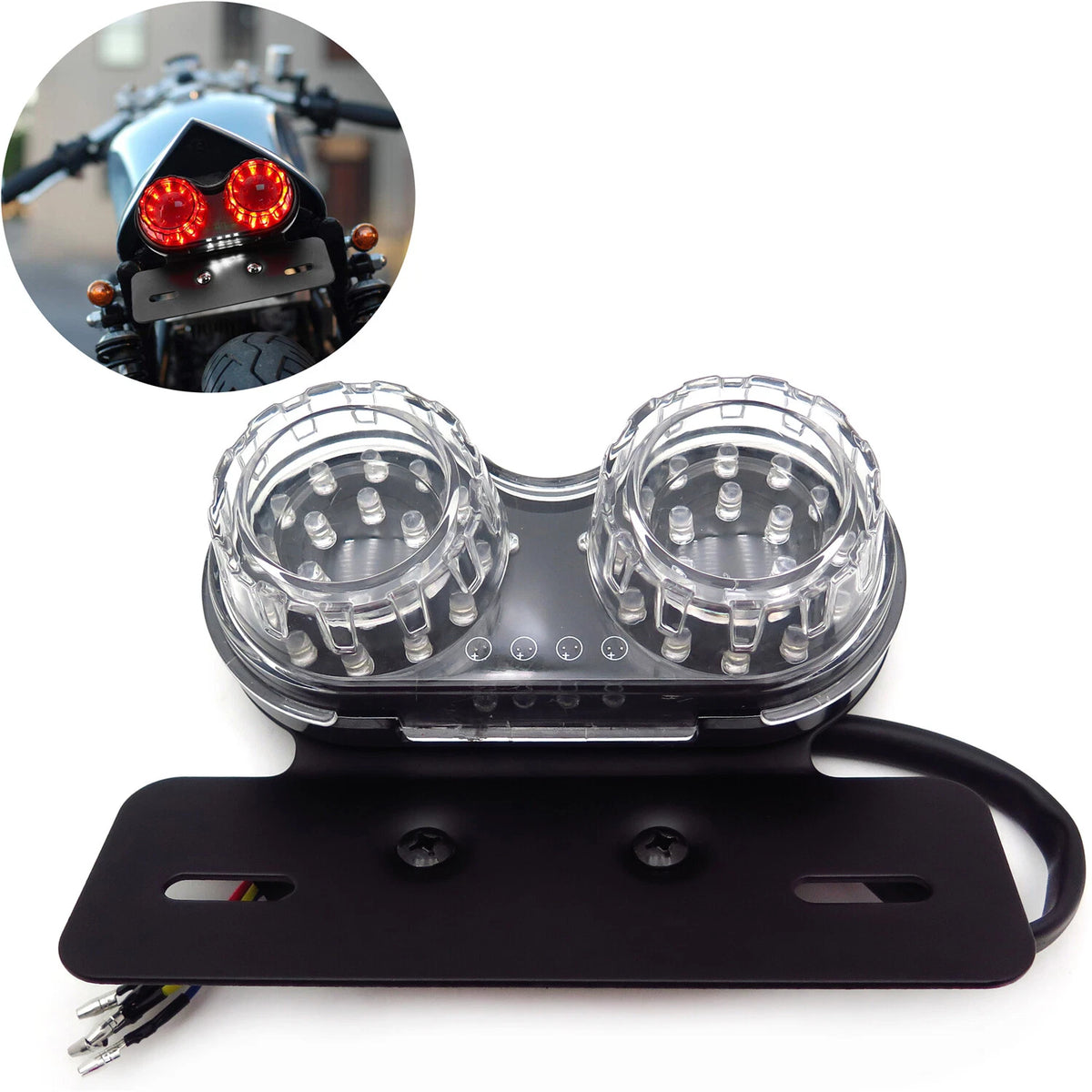 40W Dual LED Cat Eye Taillight for Universal Motorcycle (All Years)