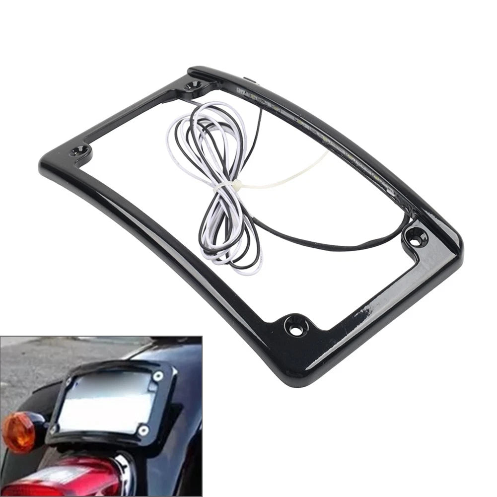 Rear License Plate Frame Bracket with Light for Harley Touring Glide