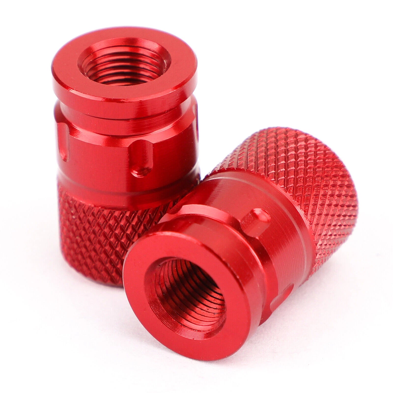 CNC Aluminum Red Anti-Theft Tire Valve Stem Cap for Motorcycle Car Truck Bike