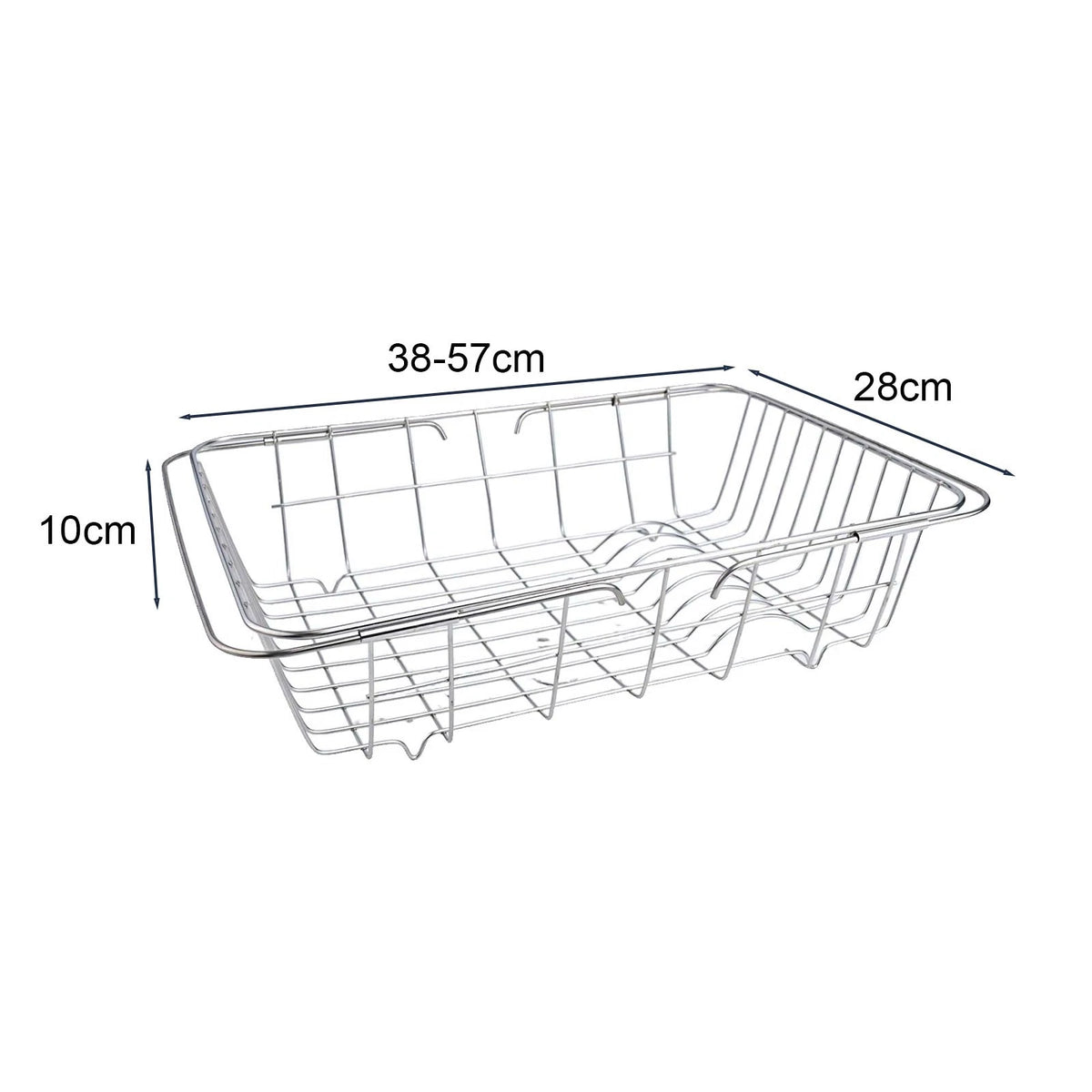 Adjustable Over the Sink Dish Rack Holder - Non-Slip Rubber
