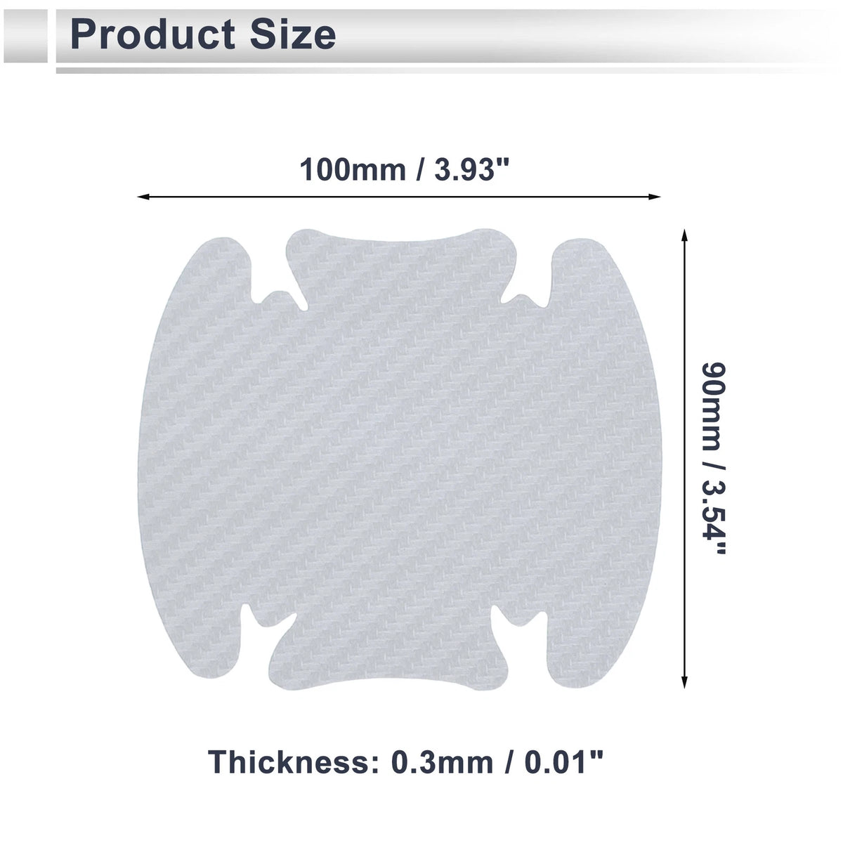 Set of 4 Door Handle Cup Covers for Universal Fit (90x100mm, Carbon Fiber)