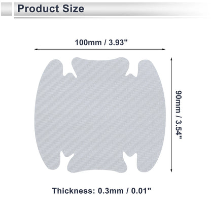 Set of 4 Door Handle Cup Covers for Universal Fit (90x100mm, Carbon Fiber)