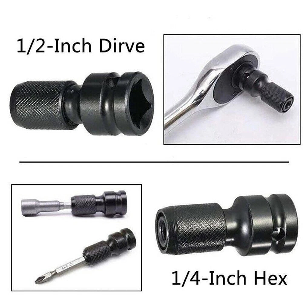 Ocket Chuck Converter for Drill Power Tools Set 1/4in Bits 1/2''