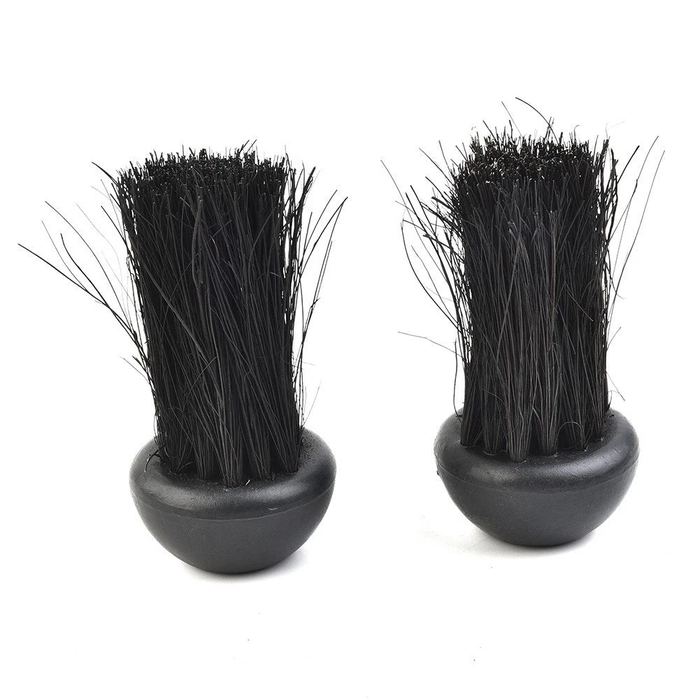 Fireplace Brush Head for Hearth (Replacement, Round, Black)
