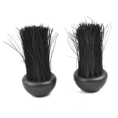 Fireplace Brush Head for Hearth (Replacement, Round, Black)