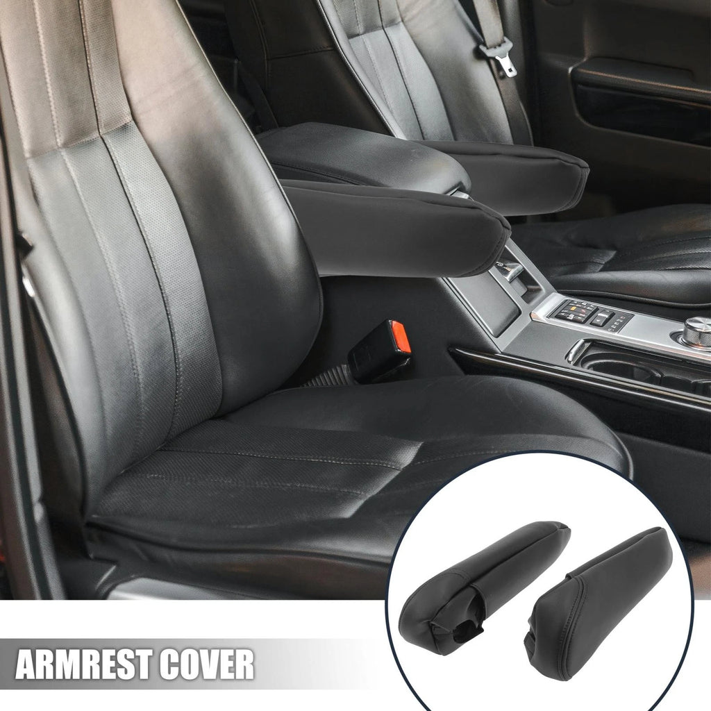 Front Seat Armrest Cover Microfiber Leather Black for Toyota Sienna (2011–2020)