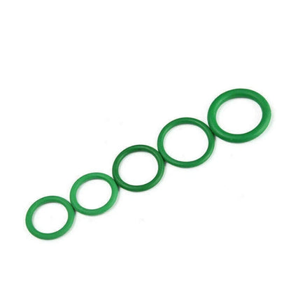 O Ring Set of 18 Sizes for Automotive Applications - Green Rubber