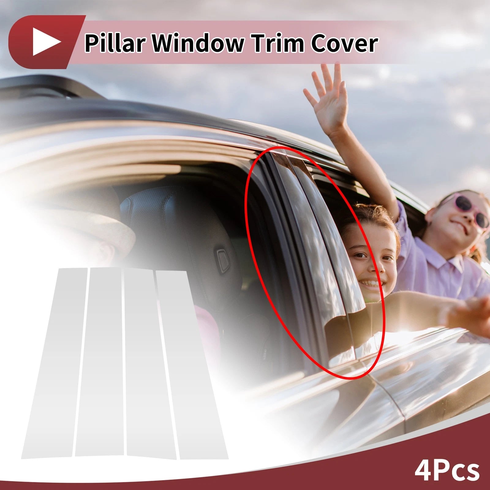 Window Trim Door Pillar Front Left Right for Mazda BT50 (2010–2015) 4 Pcs