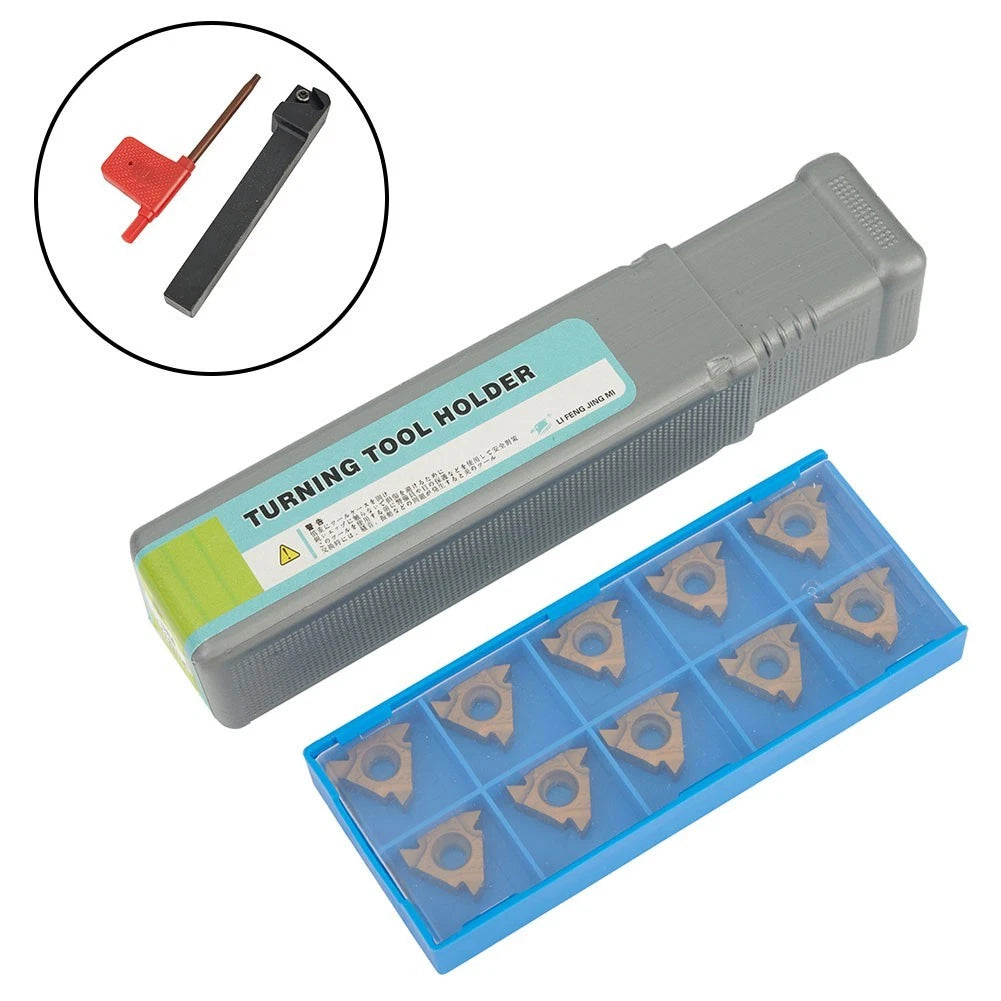 10Pcs Black Turning Tool Holder for Threading Insert 16ER AG60