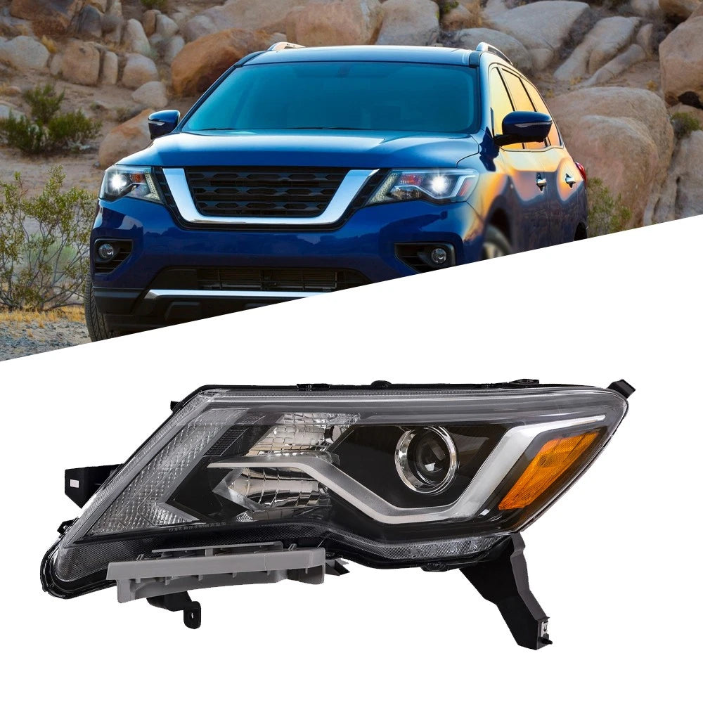 Headlight Assembly Left Side for Nissan Pathfinder (2017–2020) Halogen LED DRL