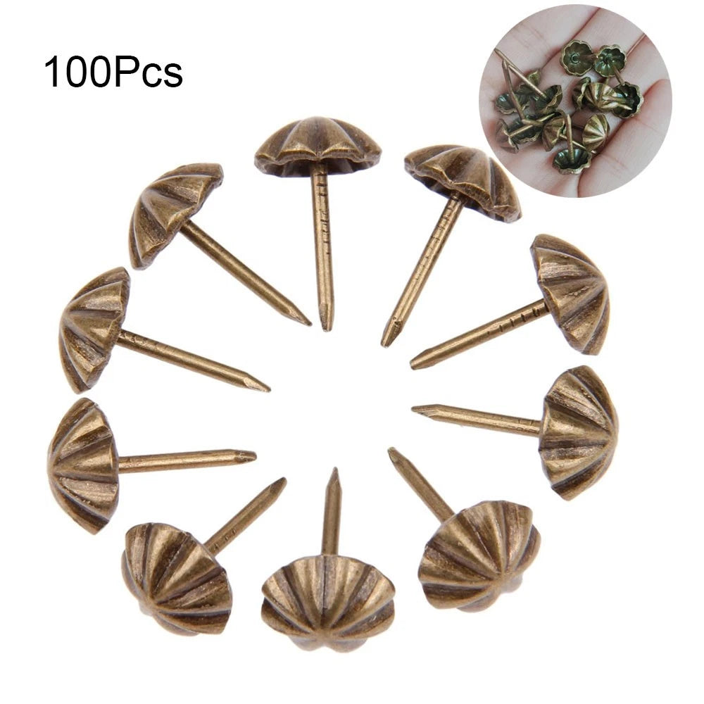 100Pcs Upholstery Nails for Vintage Furniture Decor