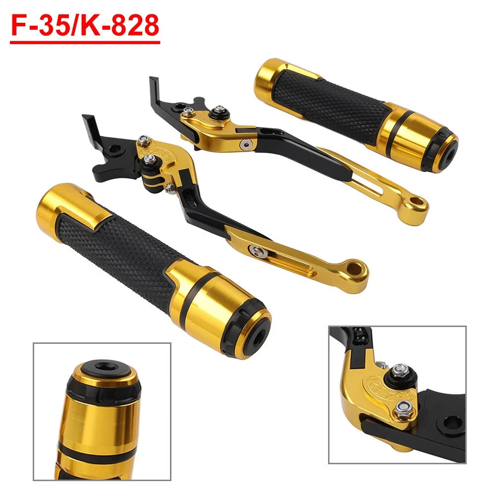 Folding Extendable Brake Clutch Levers for Kawasaki ZX636R (2003–2006) Gold