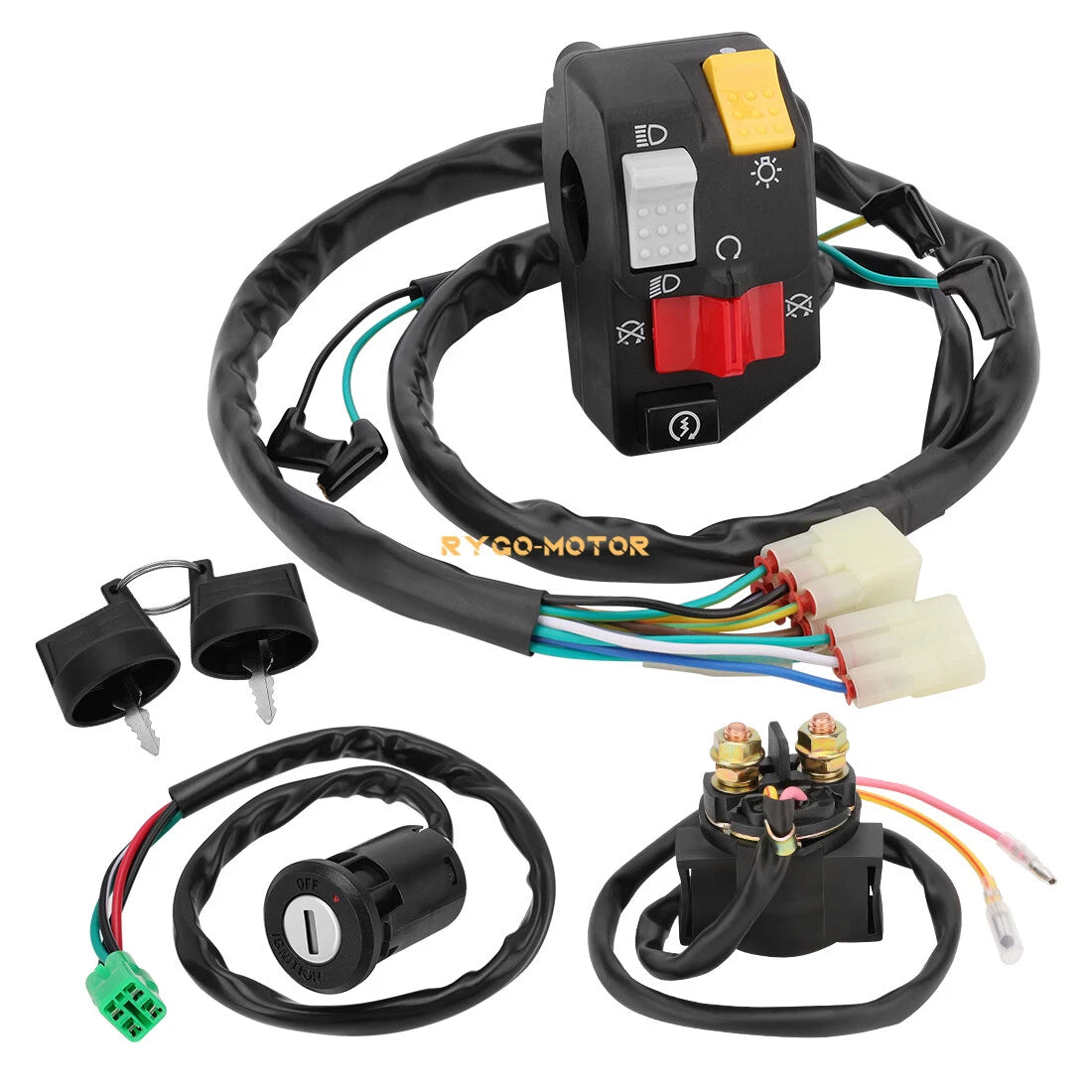 Left Handlebar Switch Key Starter Relay Kit for Honda Sportrax 400 TRX400EX (2008)