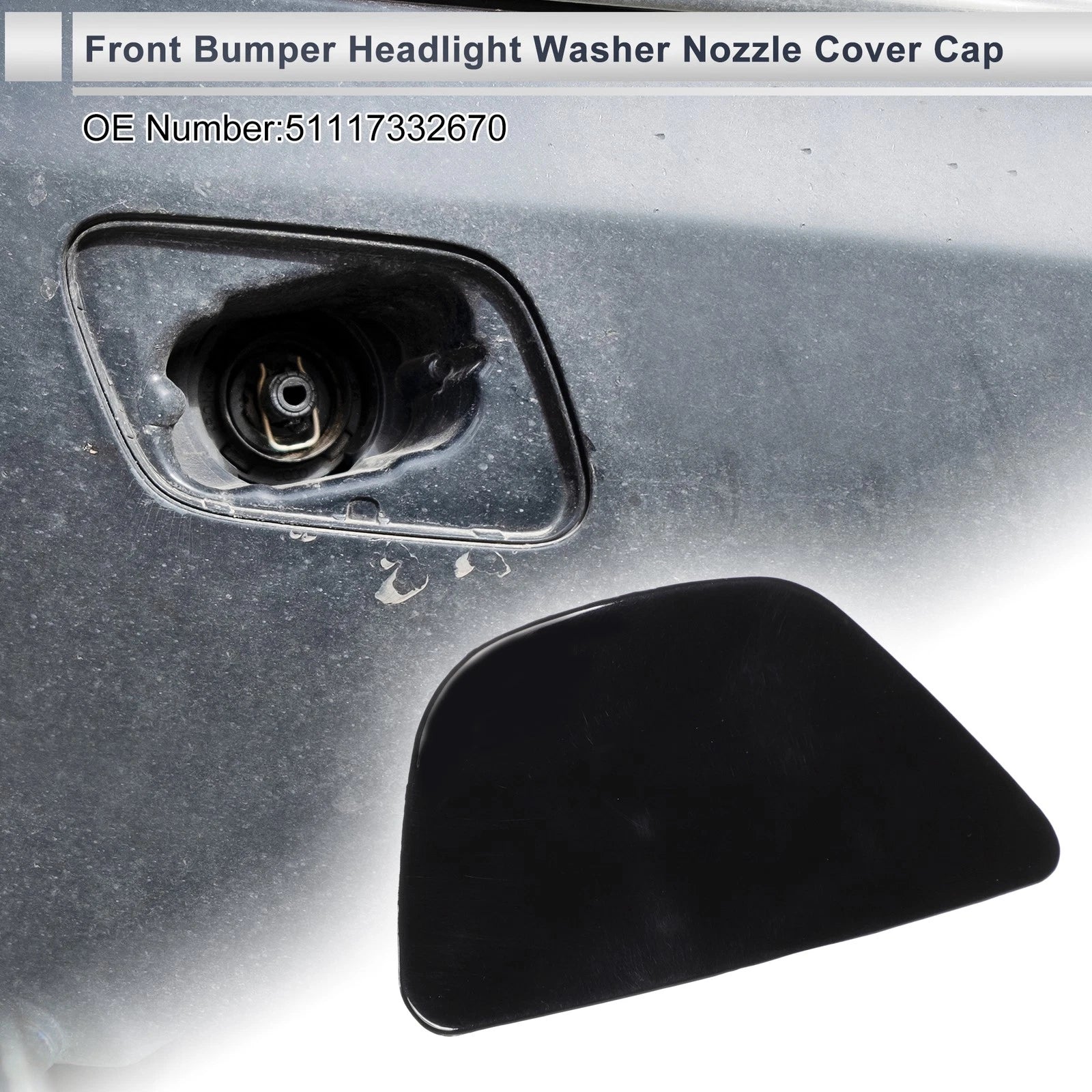 Front Right Bumper Headlight Washer Nozzle Cover Cap for BMW 535i (2011–2016)