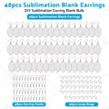 48PCS Double-Sided MDF Football Earrings with Hook Jump Ring