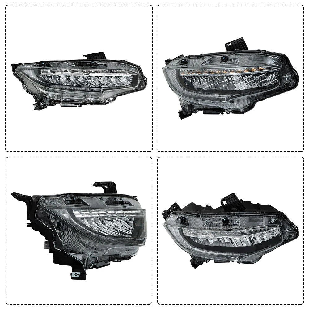 Right Side Headlight for Honda Civic (2016–2019) Full LED Clear Lens