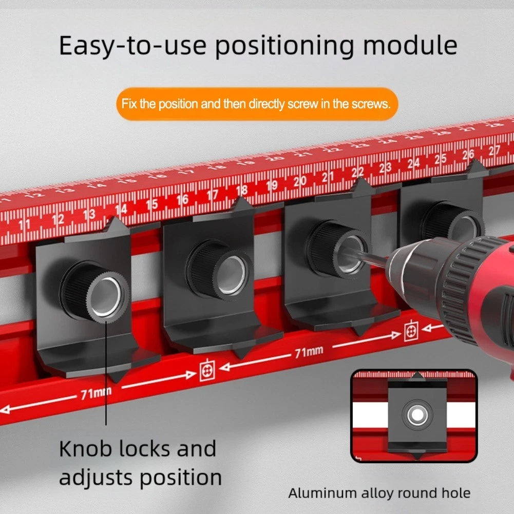 4 Hole Drilling Template Level Ruler with 8 mm Bore for Professional Use