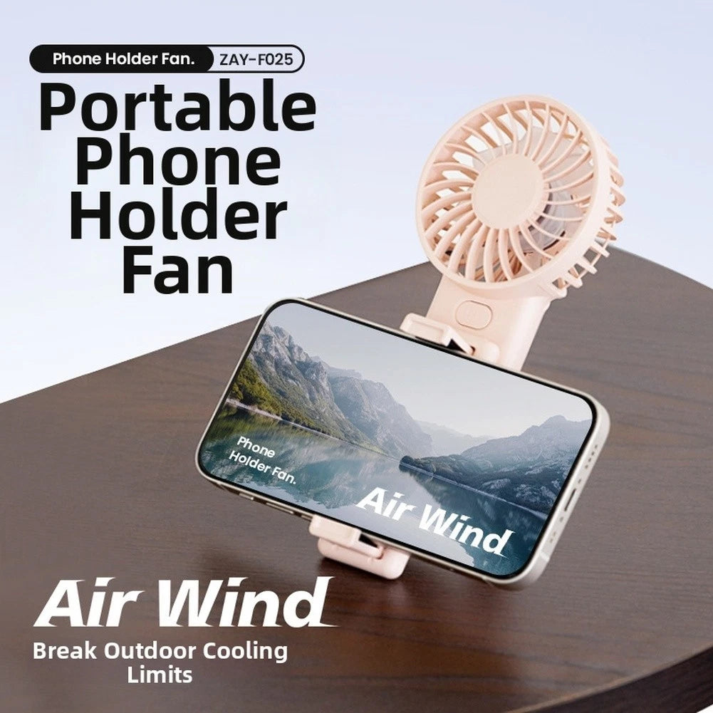 Digital Display Handheld Fan USB Rechargeable 3 Speeds 6000 RPM
