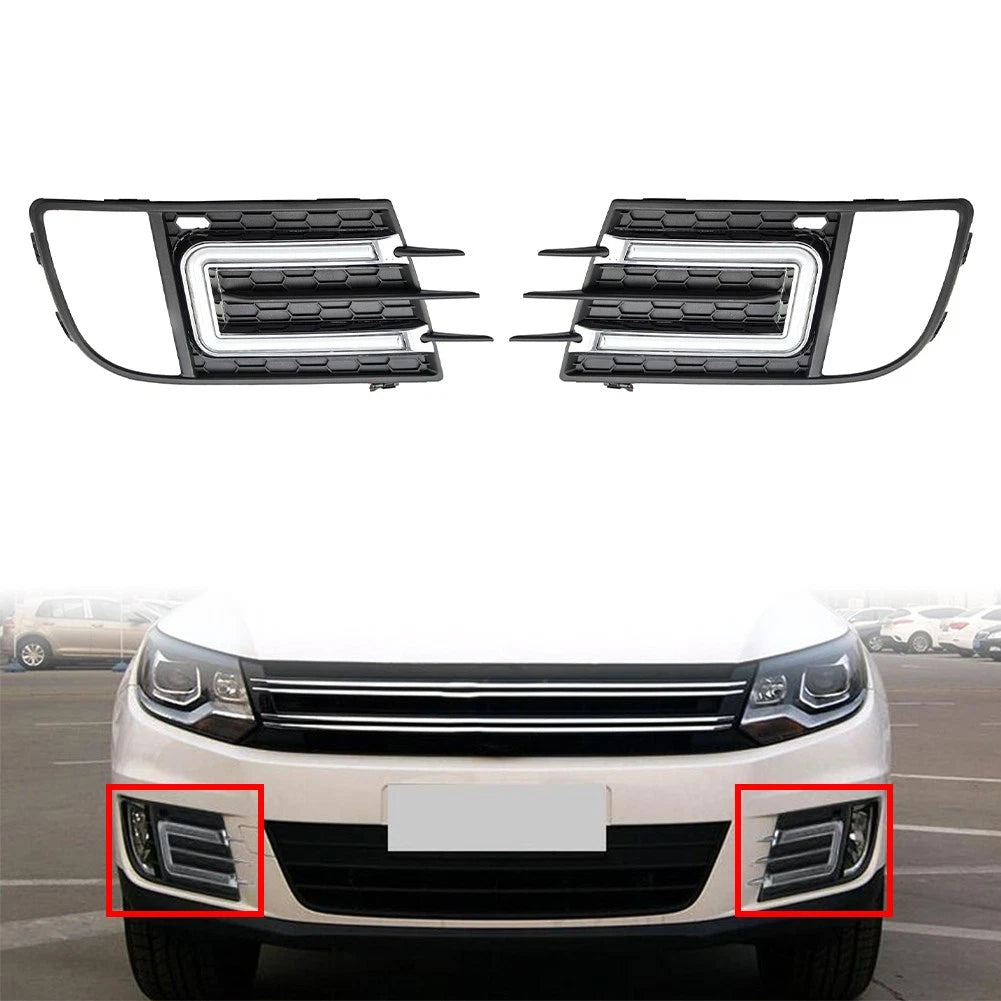 LED Daytime Running Lights DRL Amber White for VW Tiguan (2013–2016)