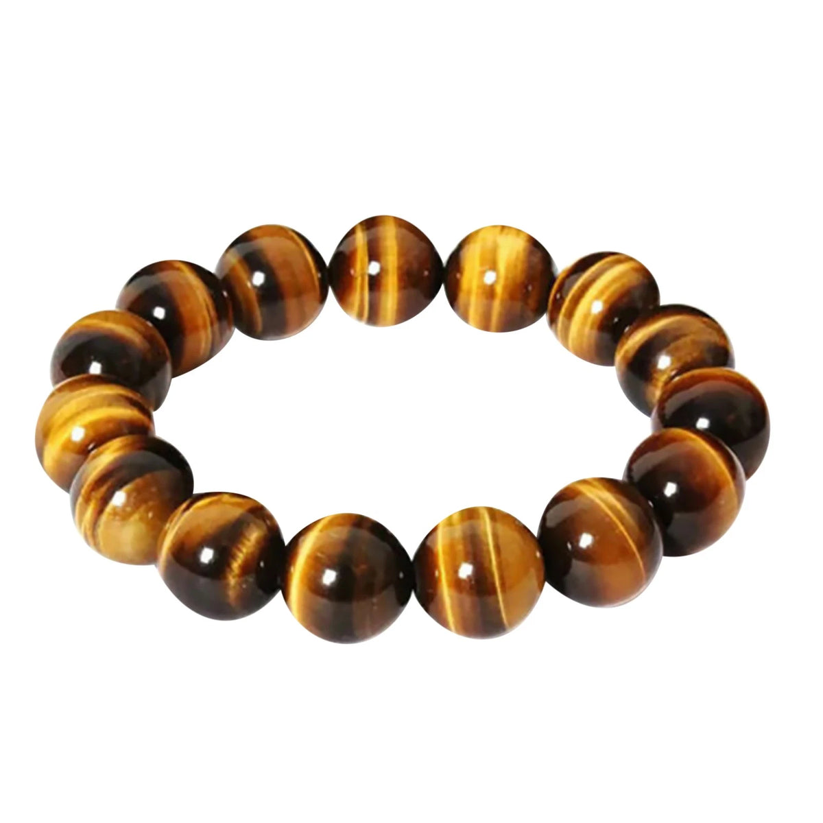Natural Stone Tiger's Eye Round Beads Bracelet for Unisex