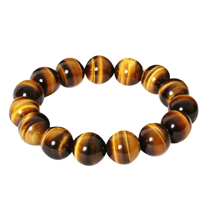 Natural Stone Tiger's Eye Round Beads Bracelet for Unisex