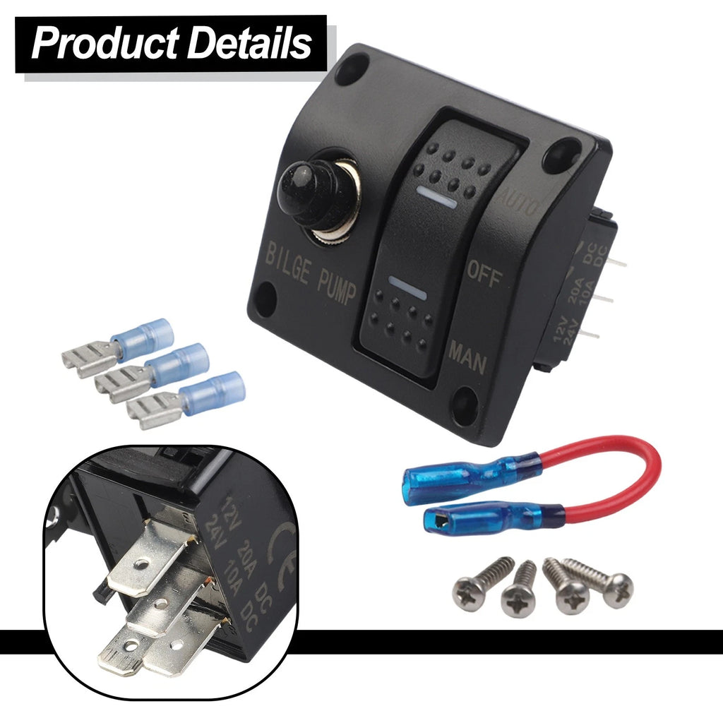 3 Way Bilge Pump Switch Panel for Portable Water Management