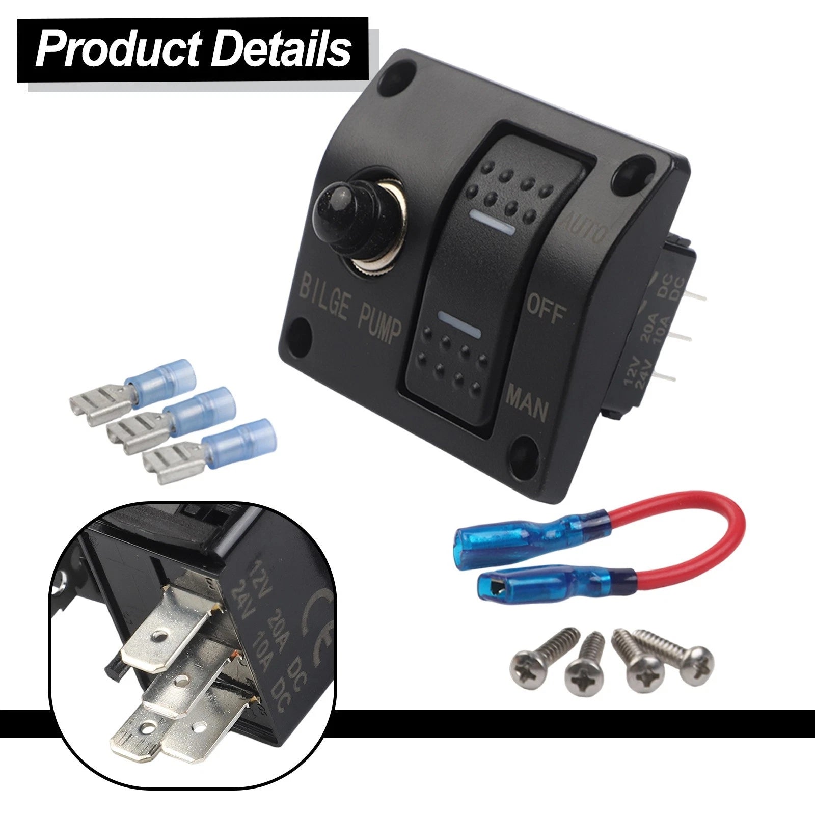 3 Way Bilge Pump Switch Panel for Portable Water Management