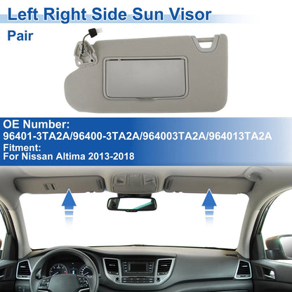 Set of 2 Sun Visors for Nissan Altima (2013–2018) No. 96401-3TA2A Gray