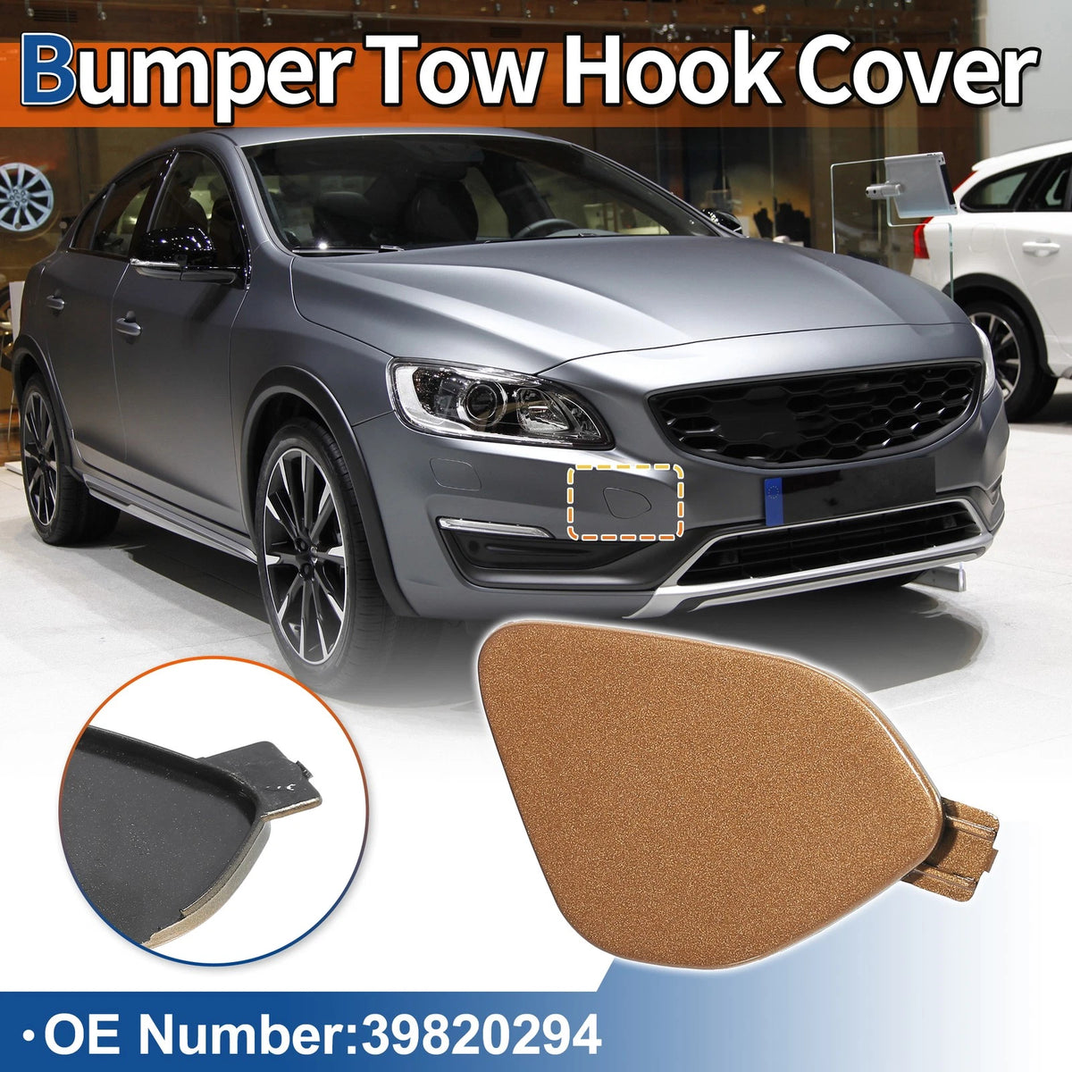 Tow Hook Cover for Volvo S60 (2014–2018) No. 39820294 Coppery