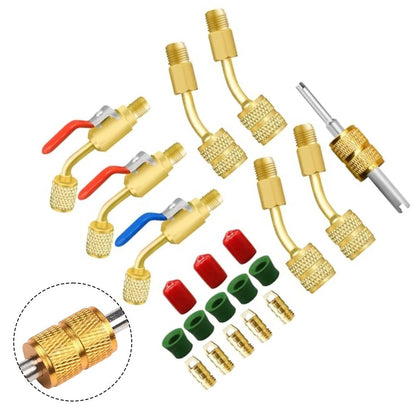 21-Piece Brass R410A Split Adapter Kit for Mini HVAC Professionals