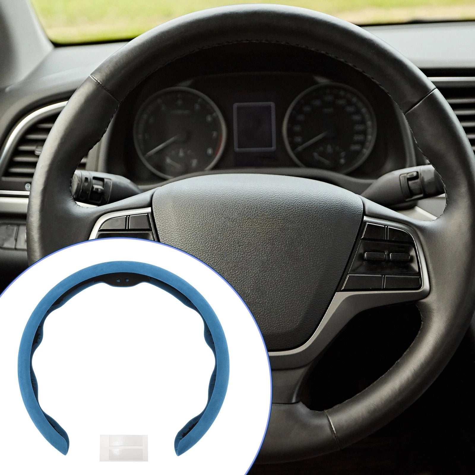 PU Artificial Leather Steering Wheel Cover for Universal Vehicles (14.96")