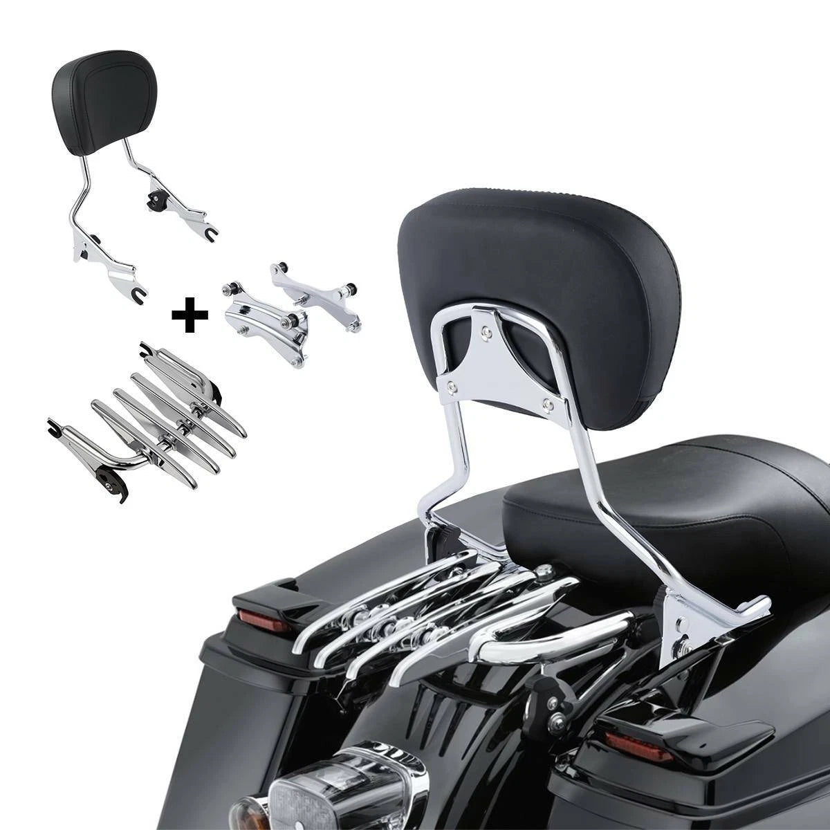 Sissy Bar Backrest Stealth Rack Dock Hardware for Harley Touring (2014–2024)