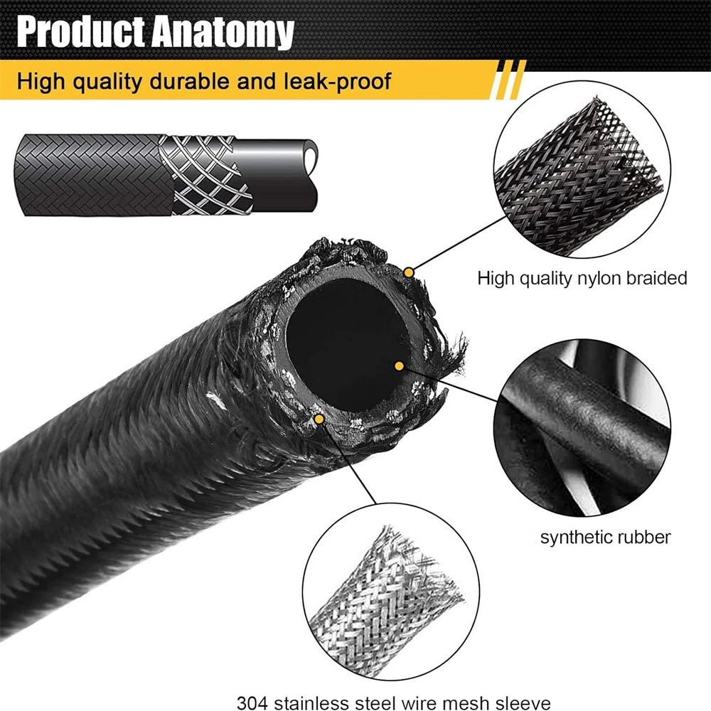 Automatic Transmission Cooler Lines Hose Kit for 4L60E & 4L65E AN6 Transmissions