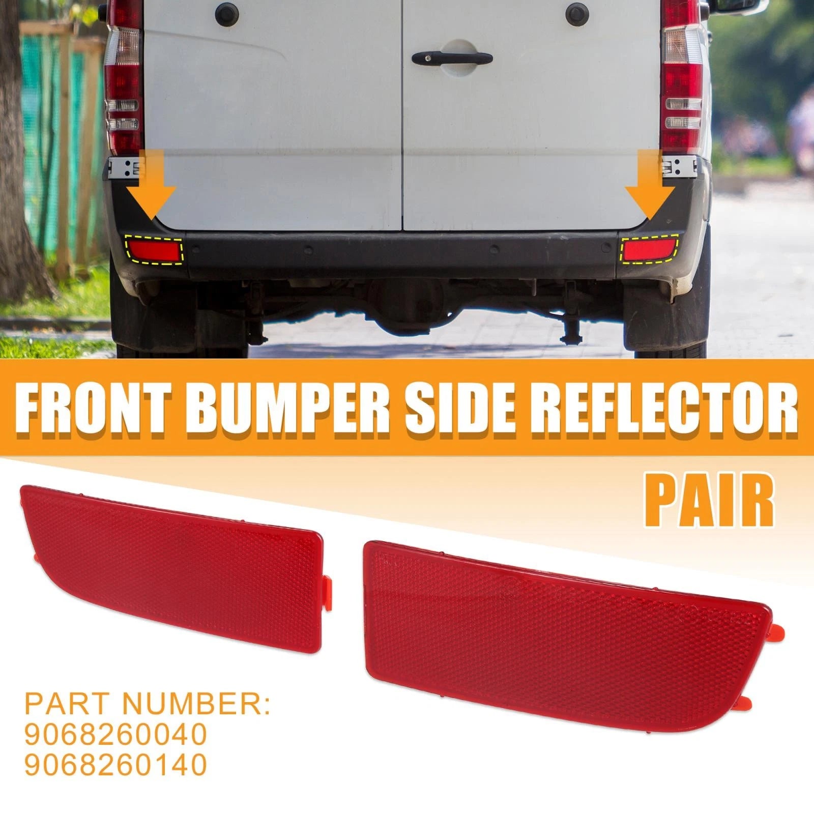 Front Bumper Reflector Replacement for Mercedes-Benz Sprinter 250 350 (2006–2016)