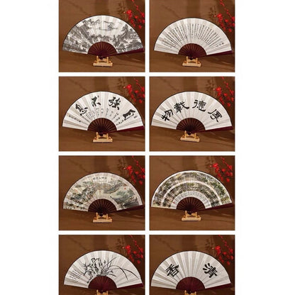 Antique Silk Fan Wall Decor 26x5x5cm Handcrafted Oriental Style