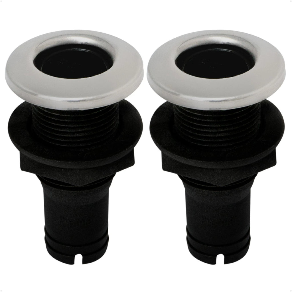 2X Straight Thru-Hull Connection for Hose, 1" - FO2996-M2