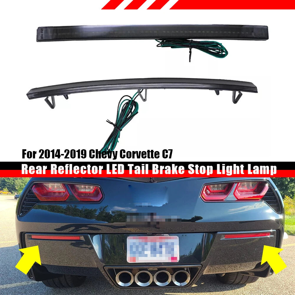 LED Side Marker Rear Bumper Reflector Lamp Smoke for Chevy Corvette C7 (2014–2019)