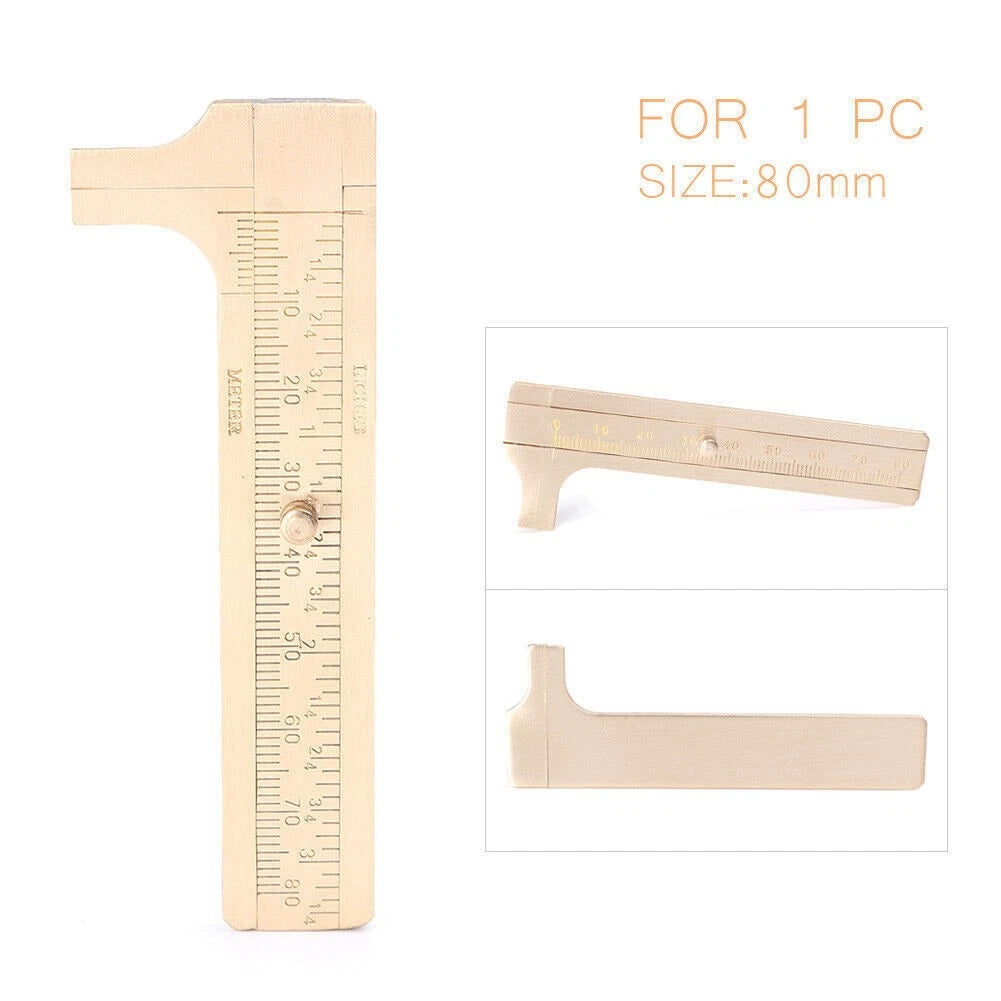 Mini 80mm Metal Brass Callipers Solid Vernier Gauge Measuring Tool for Jewellery