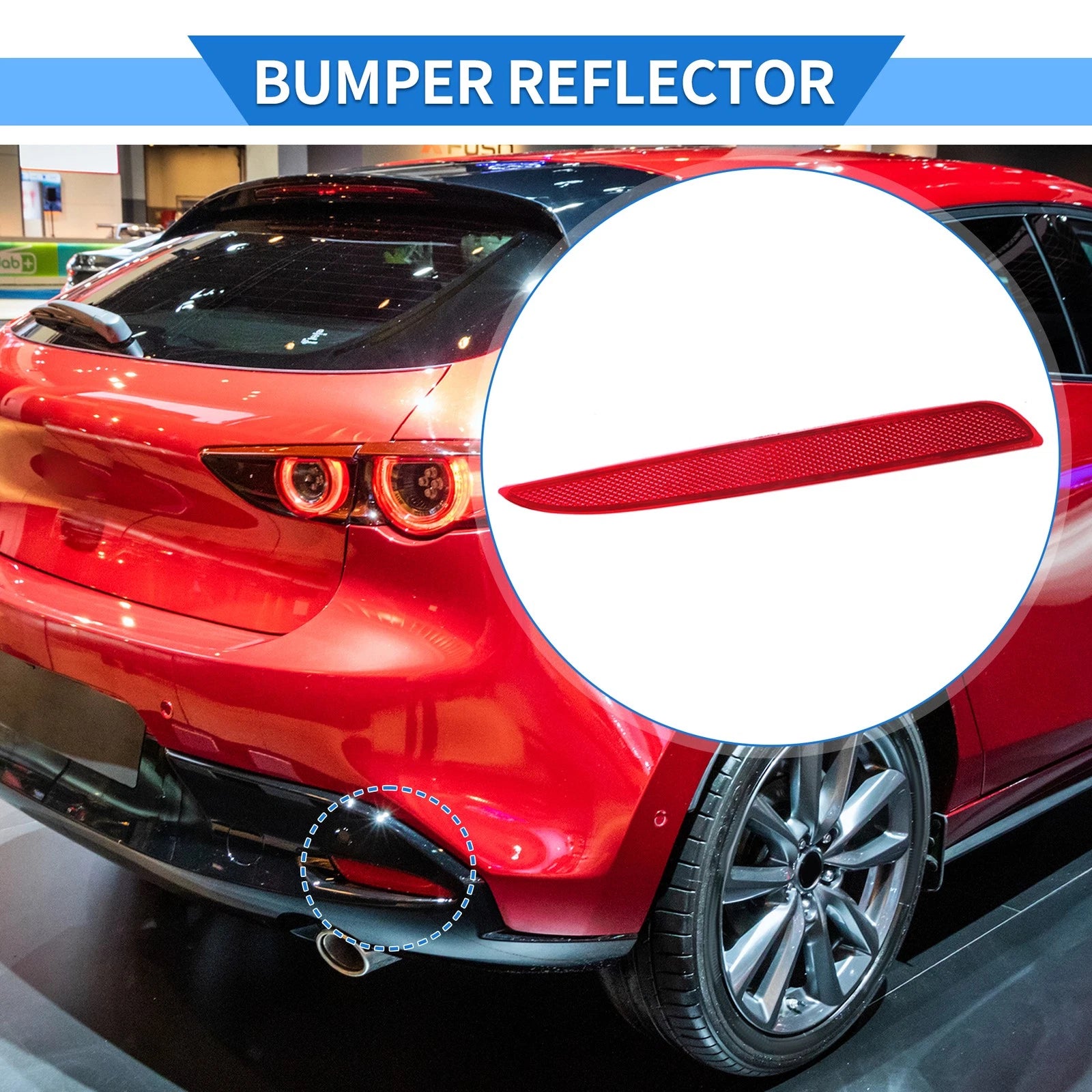 Rear Bumper Reflector Replacement for Mazda 3 BL (2010–2013) Red