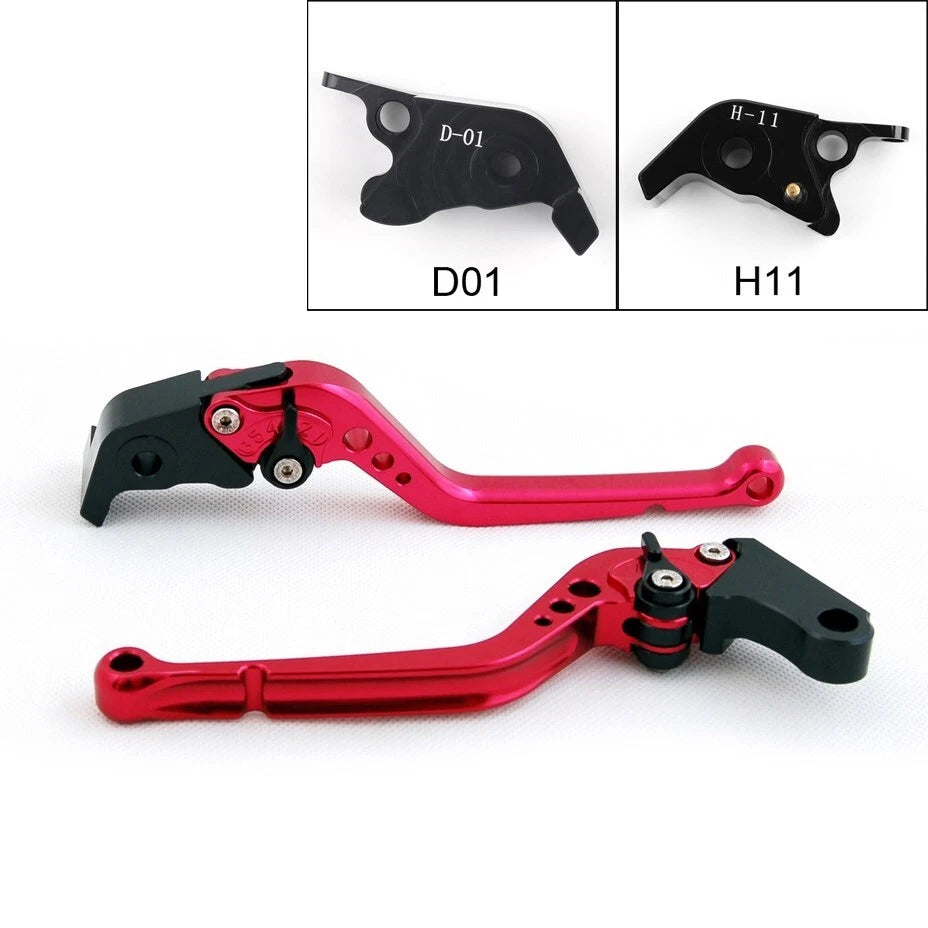 Long Brake Clutch Levers for Ducati Hypermotard 1100/SP (2007–2012) Red T9