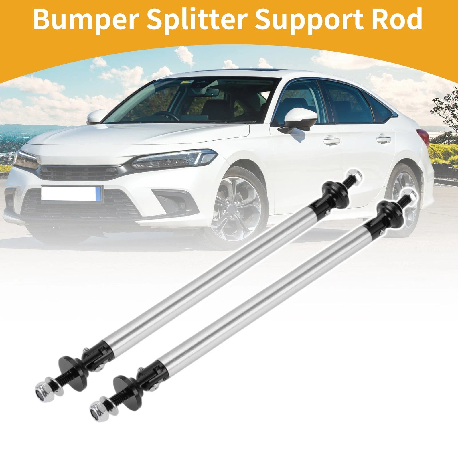 2X Adjustable Front Bumper Lip Splitter Strut for Universal Fit (150mm)